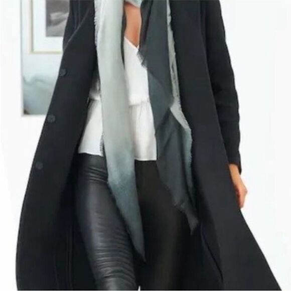 Carly Cushnie Scarf Ombre Print Black Gray and Cream - Picture 10 of 16